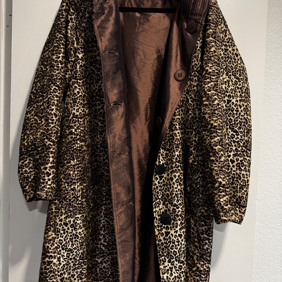 Reversible Leopard Print Trench Coat – Oversized Fit – Approx. XL - Picture 2 of 13
